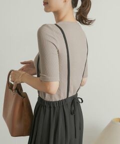 URBAN RESEARCH DOORS / アーバンリサーチ ドアーズ Tシャツ | 配色リブ5分袖プルオーバー