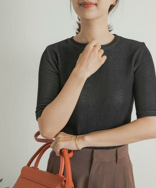 URBAN RESEARCH DOORS / アーバンリサーチ ドアーズ Tシャツ | 配色リブ5分袖プルオーバー | 詳細23