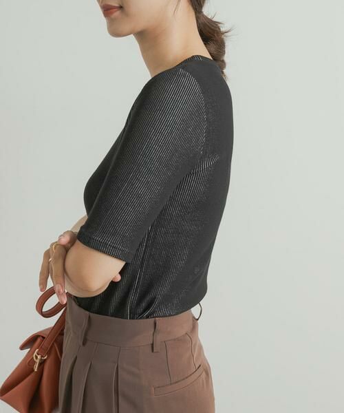 URBAN RESEARCH DOORS / アーバンリサーチ ドアーズ Tシャツ | 配色リブ5分袖プルオーバー | 詳細24