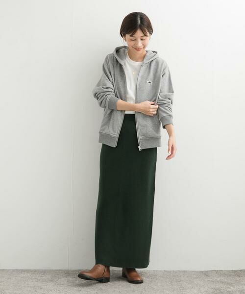 ※727新品 アーバンリサーチ　ジップアップパーカ　40/L　黒（グレー系）ZIP パーカ　パーカ―　URBAN RESEARCH アイテムズ アーバンリサーチ ITEMS URBAN RESEARCH ダンボールジップ