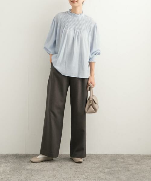 URBAN RESEARCH DOORS / アーバンリサーチ ドアーズ シャツ・ブラウス | ピンタックフリルスタンドカラーブラウス | 詳細10