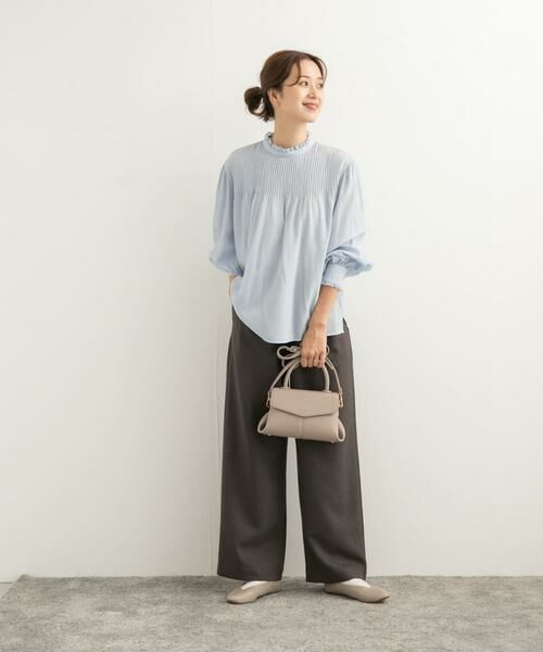 URBAN RESEARCH DOORS / アーバンリサーチ ドアーズ シャツ・ブラウス | ピンタックフリルスタンドカラーブラウス | 詳細11