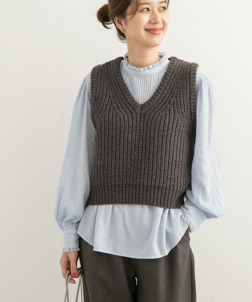 URBAN RESEARCH DOORS / アーバンリサーチ ドアーズ シャツ・ブラウス | ピンタックフリルスタンドカラーブラウス | 詳細12