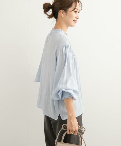 URBAN RESEARCH DOORS / アーバンリサーチ ドアーズ シャツ・ブラウス | ピンタックフリルスタンドカラーブラウス | 詳細7