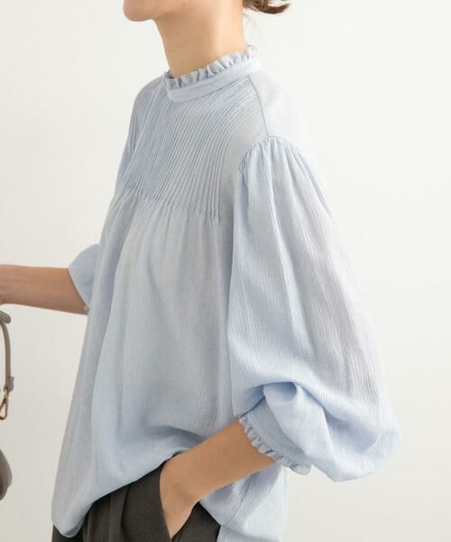 URBAN RESEARCH DOORS / アーバンリサーチ ドアーズ シャツ・ブラウス | ピンタックフリルスタンドカラーブラウス | 詳細9