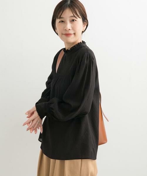 URBAN RESEARCH DOORS / アーバンリサーチ ドアーズ シャツ・ブラウス | ピンタックフリルスタンドカラーブラウス | 詳細27