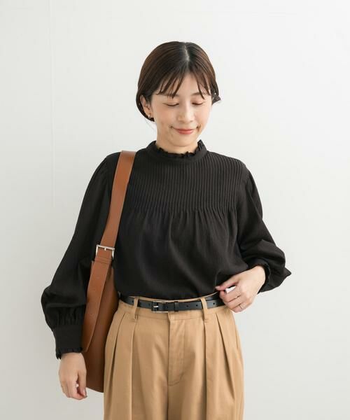 URBAN RESEARCH DOORS / アーバンリサーチ ドアーズ シャツ・ブラウス | ピンタックフリルスタンドカラーブラウス | 詳細30