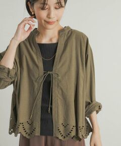 URBAN RESEARCH DOORS / アーバンリサーチ ドアーズ カーディガン・ボレロ | レース刺繍Vネックカーディガン