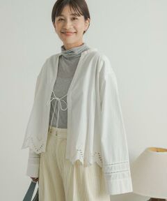 URBAN RESEARCH DOORS / アーバンリサーチ ドアーズ カーディガン・ボレロ | レース刺繍Vネックカーディガン