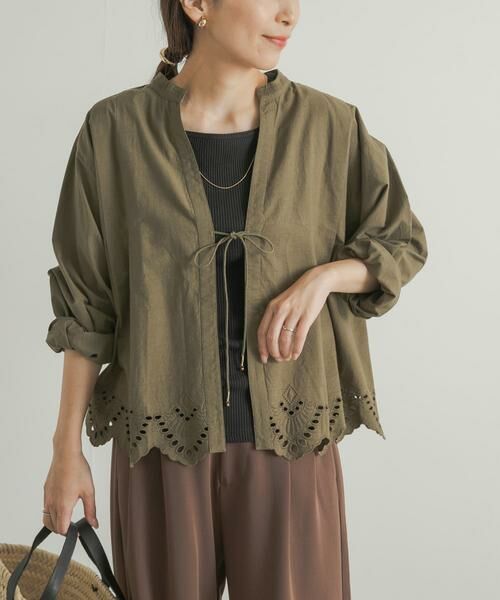 URBAN RESEARCH DOORS / アーバンリサーチ ドアーズ カーディガン・ボレロ | レース刺繍Vネックカーディガン | 詳細3