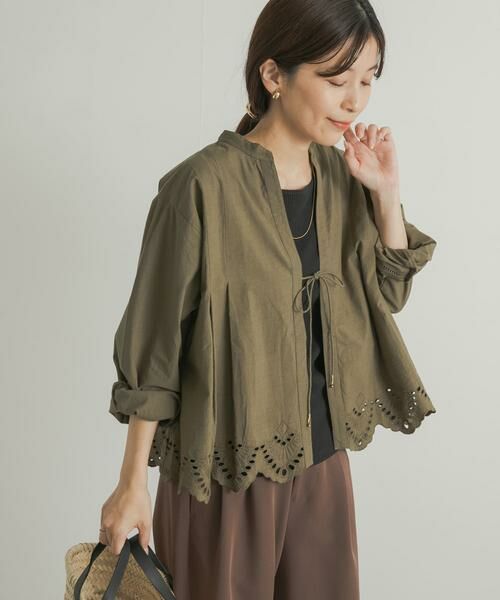 URBAN RESEARCH DOORS / アーバンリサーチ ドアーズ カーディガン・ボレロ | レース刺繍Vネックカーディガン | 詳細6