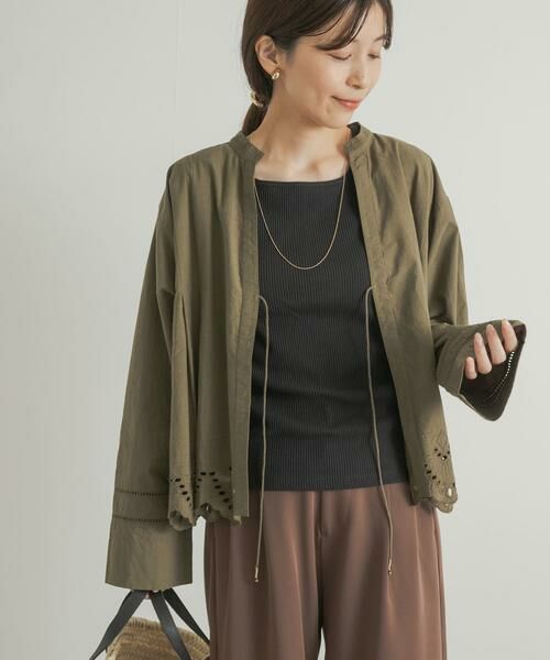 URBAN RESEARCH DOORS / アーバンリサーチ ドアーズ カーディガン・ボレロ | レース刺繍Vネックカーディガン | 詳細7