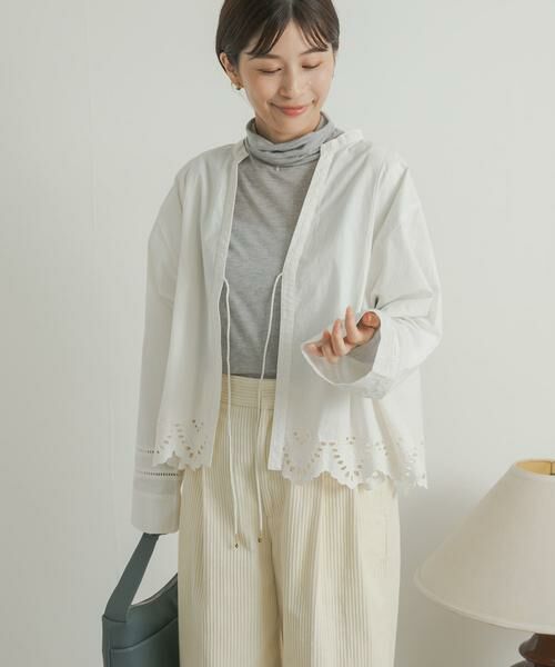 URBAN RESEARCH DOORS / アーバンリサーチ ドアーズ カーディガン・ボレロ | レース刺繍Vネックカーディガン | 詳細21