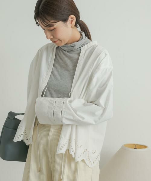 URBAN RESEARCH DOORS / アーバンリサーチ ドアーズ カーディガン・ボレロ | レース刺繍Vネックカーディガン | 詳細25