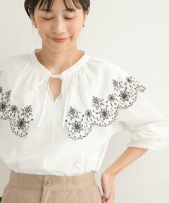 URBAN RESEARCH DOORS / アーバンリサーチ ドアーズ シャツ・ブラウス | レース刺繍ラッフルブラウス