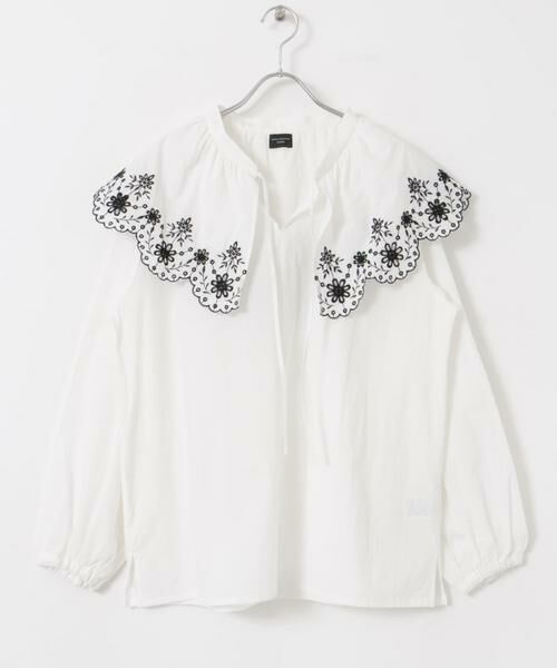 URBAN RESEARCH DOORS / アーバンリサーチ ドアーズ シャツ・ブラウス | レース刺繍ラッフルブラウス | 詳細15