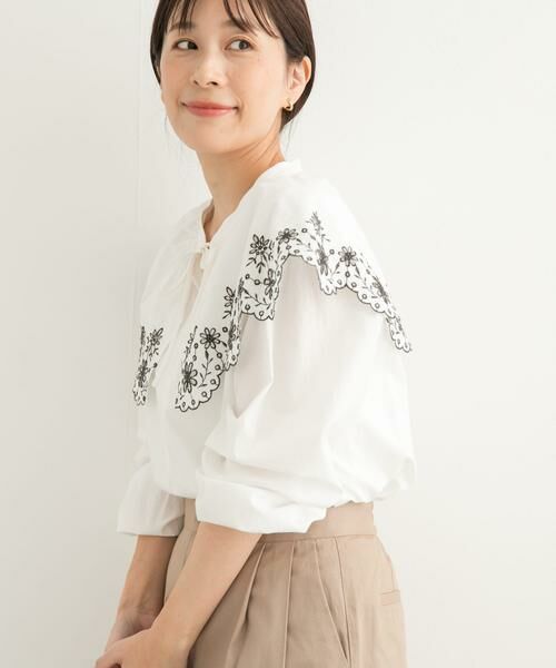 URBAN RESEARCH DOORS / アーバンリサーチ ドアーズ シャツ・ブラウス | レース刺繍ラッフルブラウス | 詳細2