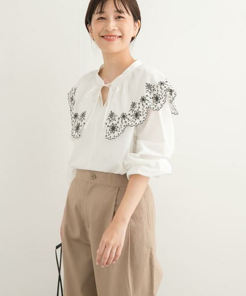 URBAN RESEARCH DOORS / アーバンリサーチ ドアーズ シャツ・ブラウス | レース刺繍ラッフルブラウス | 詳細3