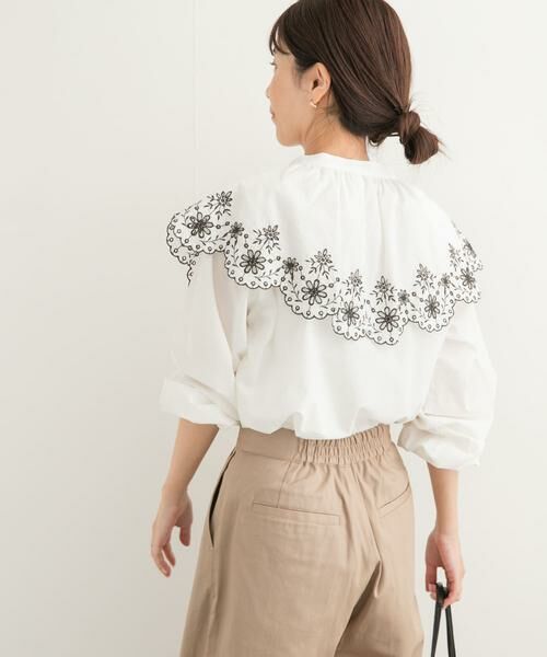 URBAN RESEARCH DOORS / アーバンリサーチ ドアーズ シャツ・ブラウス | レース刺繍ラッフルブラウス | 詳細4