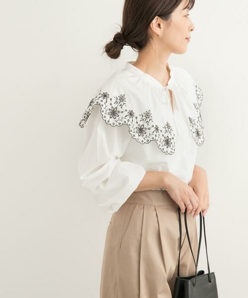 URBAN RESEARCH DOORS / アーバンリサーチ ドアーズ シャツ・ブラウス | レース刺繍ラッフルブラウス | 詳細5