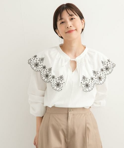 URBAN RESEARCH DOORS / アーバンリサーチ ドアーズ シャツ・ブラウス | レース刺繍ラッフルブラウス | 詳細7