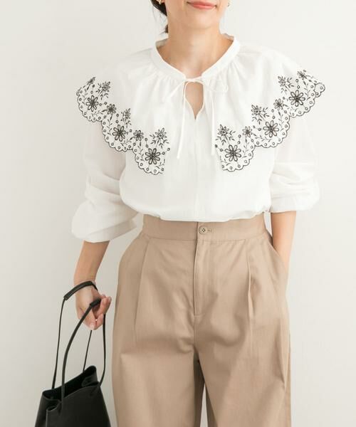 URBAN RESEARCH DOORS / アーバンリサーチ ドアーズ シャツ・ブラウス | レース刺繍ラッフルブラウス | 詳細8