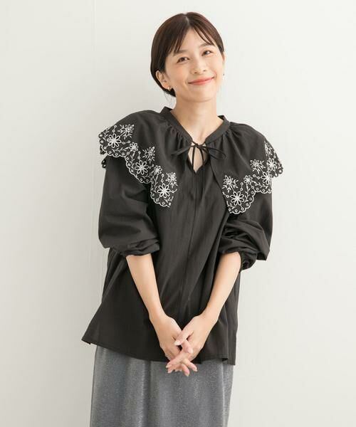 URBAN RESEARCH DOORS / アーバンリサーチ ドアーズ シャツ・ブラウス | レース刺繍ラッフルブラウス | 詳細28
