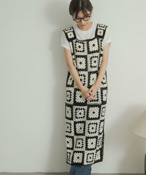 URBAN RESEARCH DOORS / アーバンリサーチ ドアーズ ワンピース | パッチワーククロシェニットワンピース | 詳細7