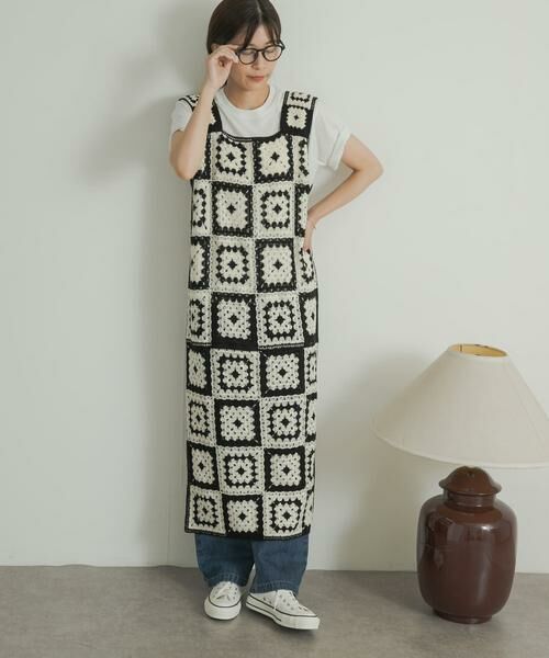 URBAN RESEARCH DOORS / アーバンリサーチ ドアーズ ワンピース | パッチワーククロシェニットワンピース | 詳細8