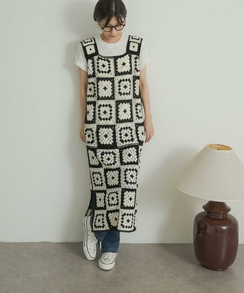 URBAN RESEARCH DOORS / アーバンリサーチ ドアーズ ワンピース | パッチワーククロシェニットワンピース | 詳細9