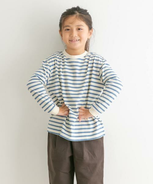 URBAN RESEARCH DOORS / アーバンリサーチ ドアーズ トップス | ボーダーワイドロングTシャツ(KIDS) | 詳細1