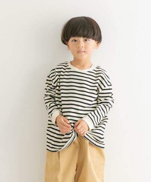 URBAN RESEARCH DOORS / アーバンリサーチ ドアーズ トップス | ボーダーワイドロングTシャツ(KIDS) | 詳細13