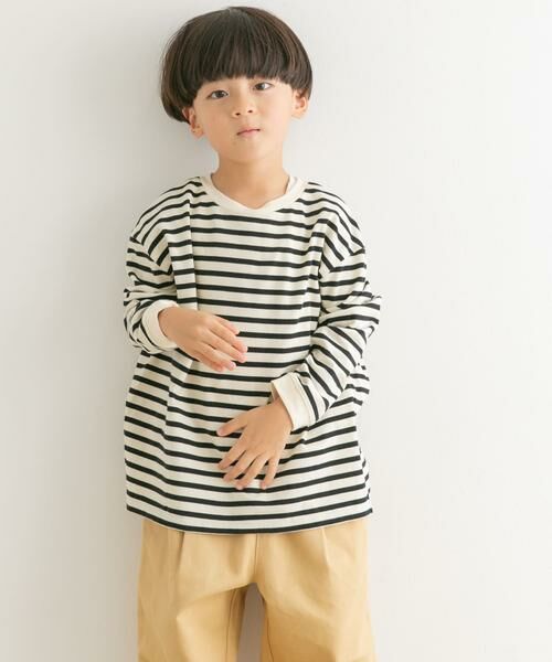 URBAN RESEARCH DOORS / アーバンリサーチ ドアーズ トップス | ボーダーワイドロングTシャツ(KIDS) | 詳細14