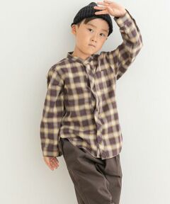 URBAN RESEARCH DOORS / アーバンリサーチ ドアーズ トップス | 『親子リンク』バンドカラーチェックシャツ(KIDS)