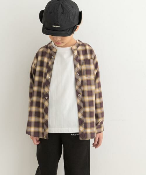 URBAN RESEARCH DOORS / アーバンリサーチ ドアーズ トップス | 『親子リンク』バンドカラーチェックシャツ(KIDS) | 詳細13