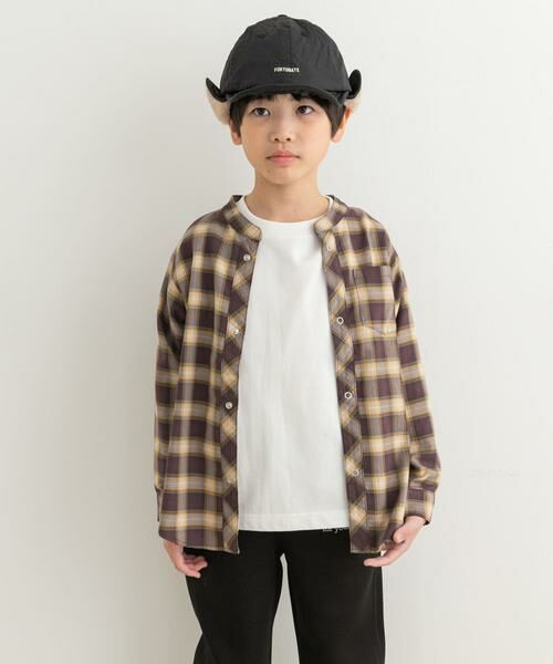 URBAN RESEARCH DOORS / アーバンリサーチ ドアーズ トップス | 『親子リンク』バンドカラーチェックシャツ(KIDS) | 詳細14