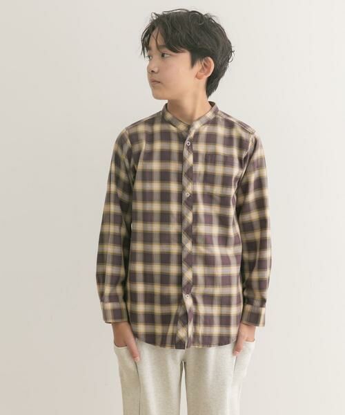 URBAN RESEARCH DOORS / アーバンリサーチ ドアーズ トップス | 『親子リンク』バンドカラーチェックシャツ(KIDS) | 詳細2