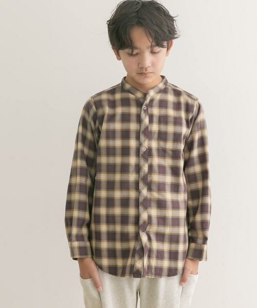 URBAN RESEARCH DOORS / アーバンリサーチ ドアーズ トップス | 『親子リンク』バンドカラーチェックシャツ(KIDS) | 詳細3