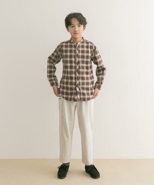URBAN RESEARCH DOORS / アーバンリサーチ ドアーズ トップス | 『親子リンク』バンドカラーチェックシャツ(KIDS) | 詳細5