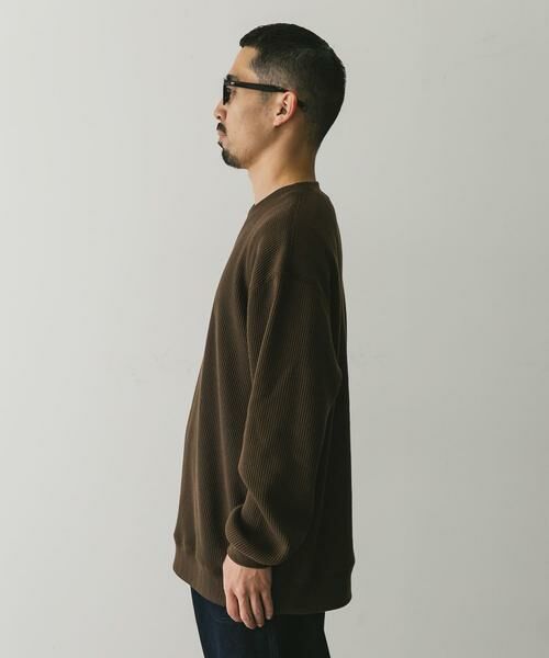 URBAN RESEARCH DOORS / アーバンリサーチ ドアーズ Tシャツ | 『XLサイズ/WEB限定』『UR TECH』裏起毛ワッフルロングスリーブTシャツ | 詳細10