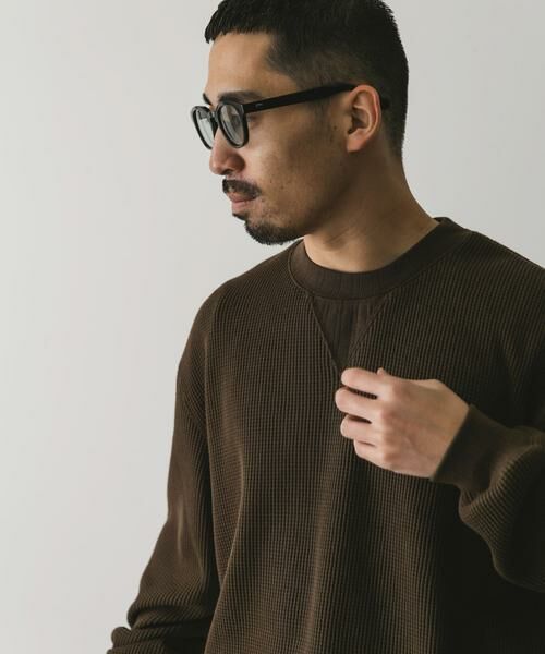 URBAN RESEARCH DOORS / アーバンリサーチ ドアーズ Tシャツ | 『XLサイズ/WEB限定』『UR TECH』裏起毛ワッフルロングスリーブTシャツ | 詳細2