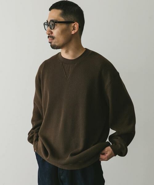 URBAN RESEARCH DOORS / アーバンリサーチ ドアーズ Tシャツ | 『XLサイズ/WEB限定』『UR TECH』裏起毛ワッフルロングスリーブTシャツ | 詳細4