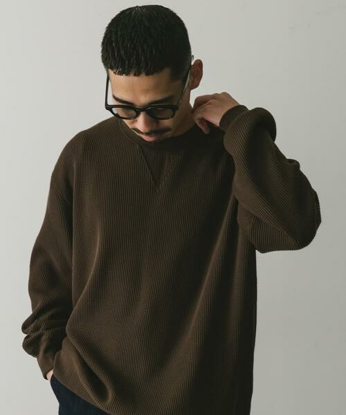 URBAN RESEARCH DOORS / アーバンリサーチ ドアーズ Tシャツ | 『XLサイズ/WEB限定』『UR TECH』裏起毛ワッフルロングスリーブTシャツ | 詳細5