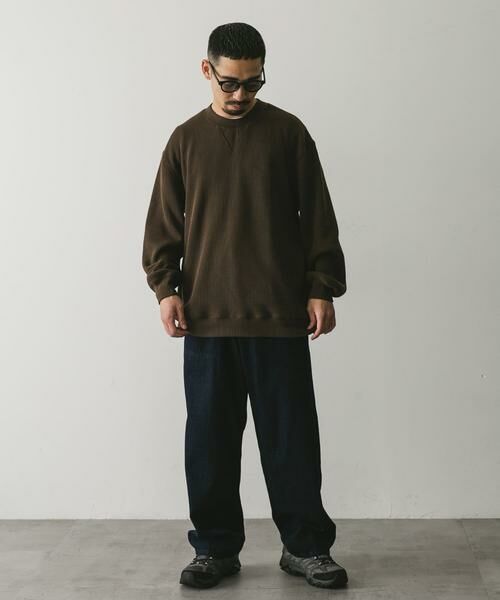 URBAN RESEARCH DOORS / アーバンリサーチ ドアーズ Tシャツ | 『XLサイズ/WEB限定』『UR TECH』裏起毛ワッフルロングスリーブTシャツ | 詳細6