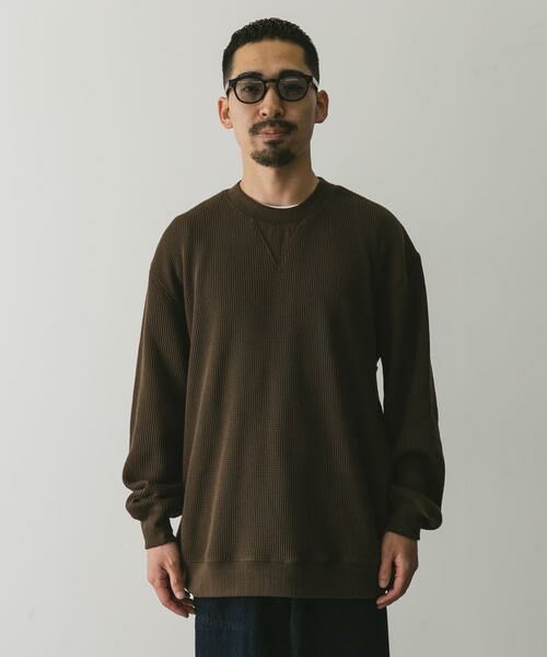 URBAN RESEARCH DOORS / アーバンリサーチ ドアーズ Tシャツ | 『XLサイズ/WEB限定』『UR TECH』裏起毛ワッフルロングスリーブTシャツ | 詳細9