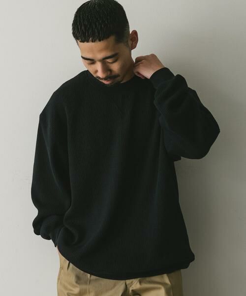 URBAN RESEARCH DOORS / アーバンリサーチ ドアーズ Tシャツ | 『XLサイズ/WEB限定』『UR TECH』裏起毛ワッフルロングスリーブTシャツ | 詳細21