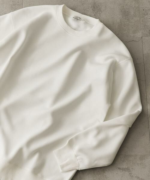 URBAN RESEARCH DOORS / アーバンリサーチ ドアーズ Tシャツ | 『XLサイズ/WEB限定』ワッフルフリース クルーネック プルオーバー(ホワイト)