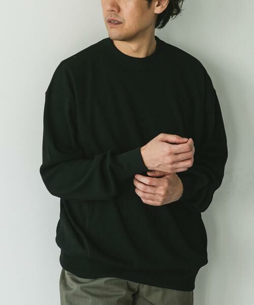 URBAN RESEARCH DOORS / アーバンリサーチ ドアーズ スウェット | クイックドライ ワッフル スウェット(ブラック)