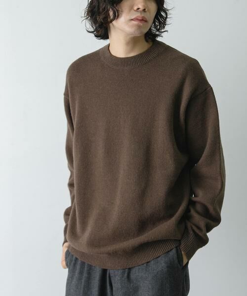URBAN RESEARCH DOORS / アーバンリサーチ ドアーズ ニット・セーター | 『XLサイズ/WEB限定』チュニジアウール クルーネック ニット | 詳細1