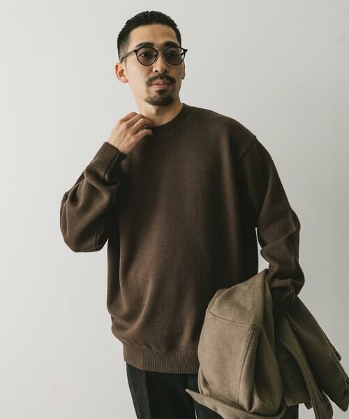 URBAN RESEARCH DOORS / アーバンリサーチ ドアーズ ニット・セーター | 『XLサイズ/WEB限定』チュニジアウール クルーネック ニット | 詳細10